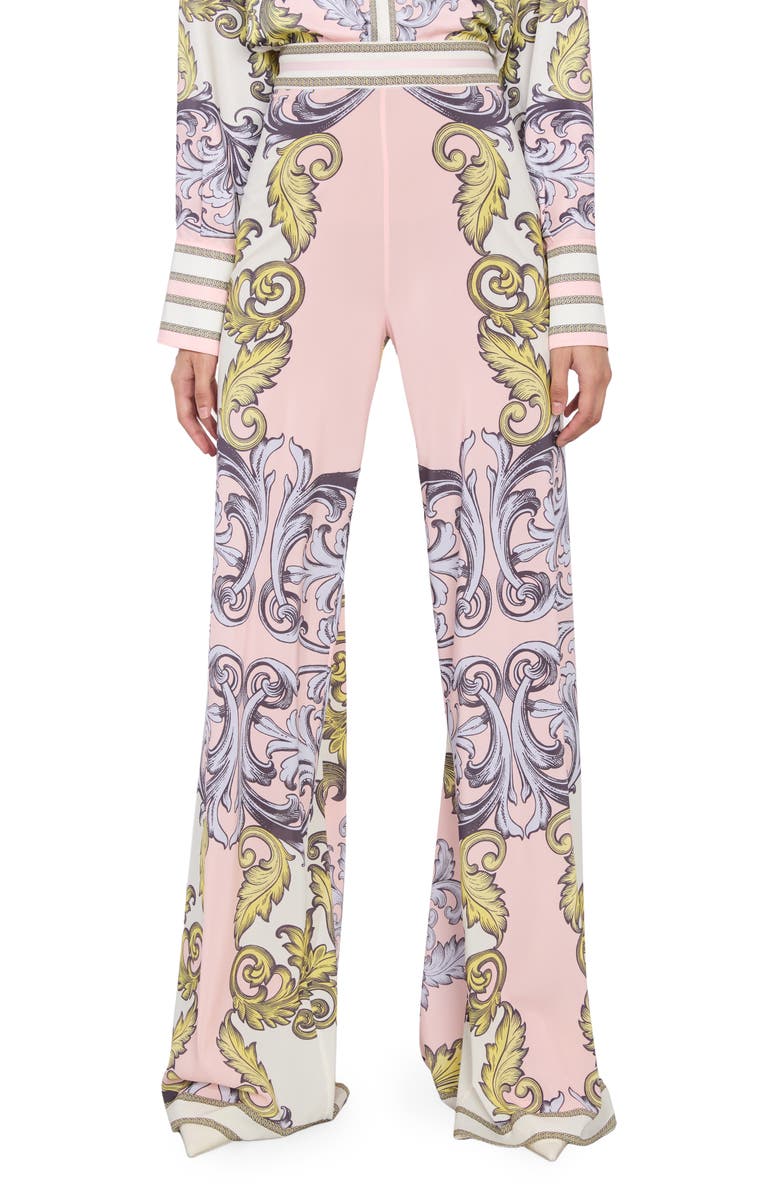 Alice + Olivia Athena Scarf Print Wide Leg Pants, Main, color, 