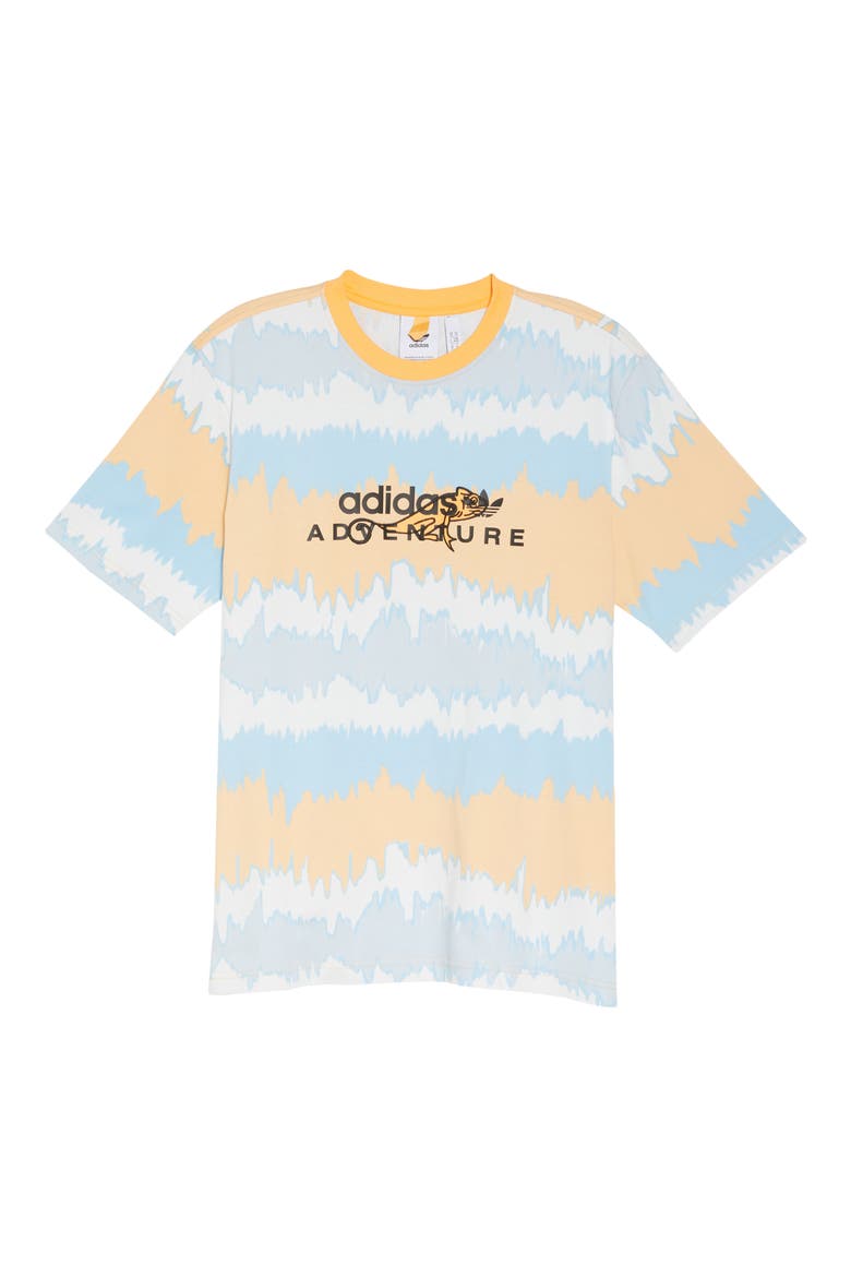 Men's Adventure Stripe Embroidered T-Shirt, Alternate, color, HAZY ORANGE/MULTICOLOR