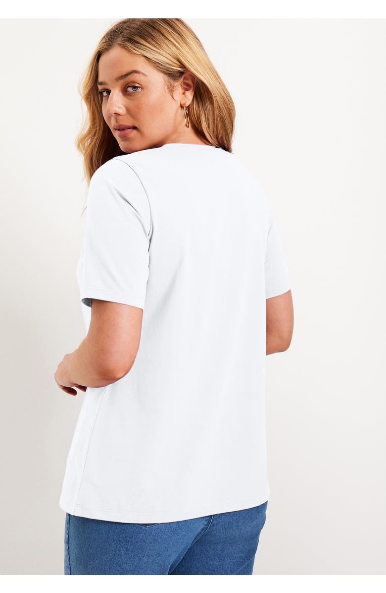 June + Vie Short-Sleeve Crewneck One + Only Tee, Alternate, color, Black