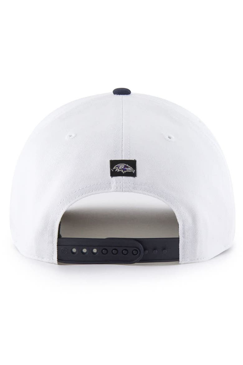 Men's '47 White Baltimore Ravens Patriotic Overhand Hitch Adjustable Hat, Alternate, color, White