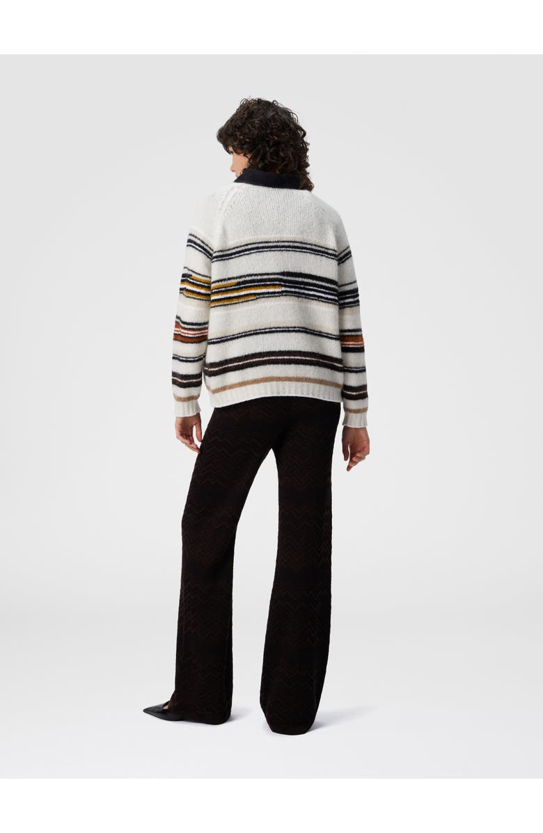 Missoni Crew Neck Striped Sweater In Wool, Mohair And Alpaca, Alternate, color, Multicoloured
