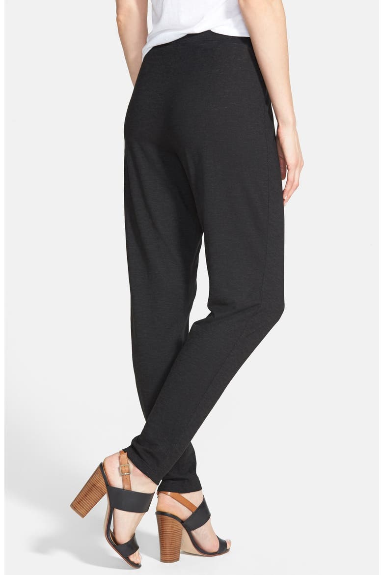 Hemp & Organic Cotton Pleat Slouchy Pants, Alternate, color, BLACK