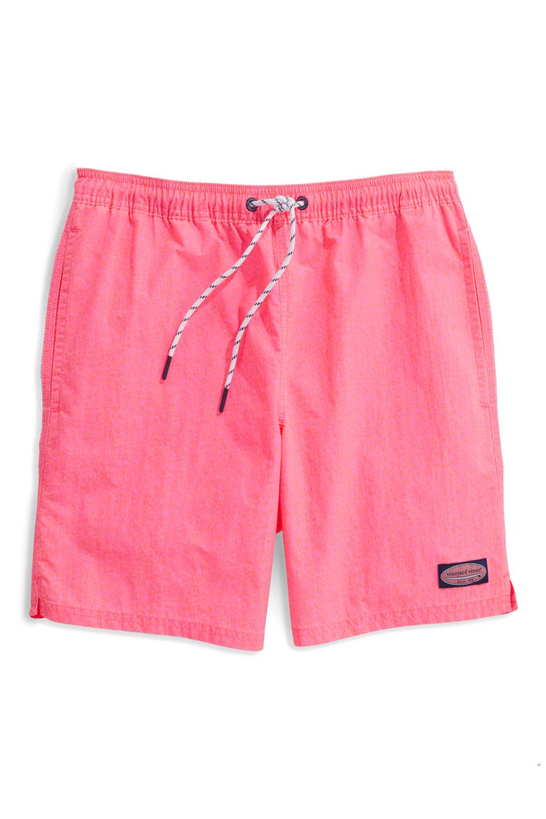 Island Chappy Swim Trunks, Main, color, BVI KNOCKOUT PINK
