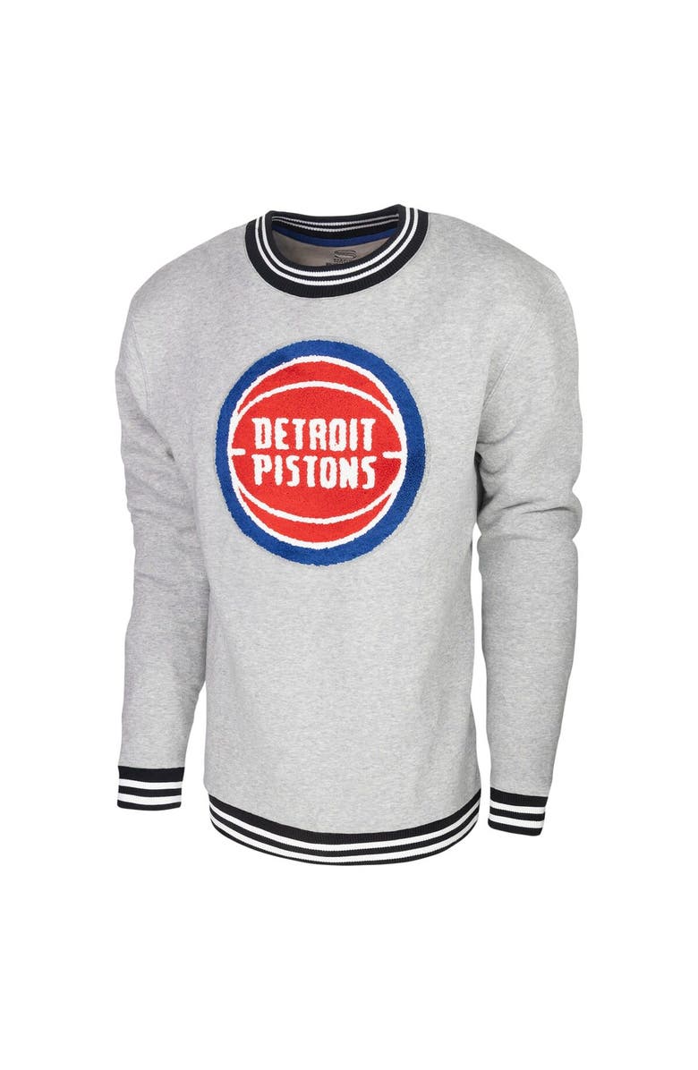 Stadium Essentials Men's Stadium Essentials Heather Gray Detroit Pistons Club Level Pullover Sweatshirt, Alternate, color, Heather Gray