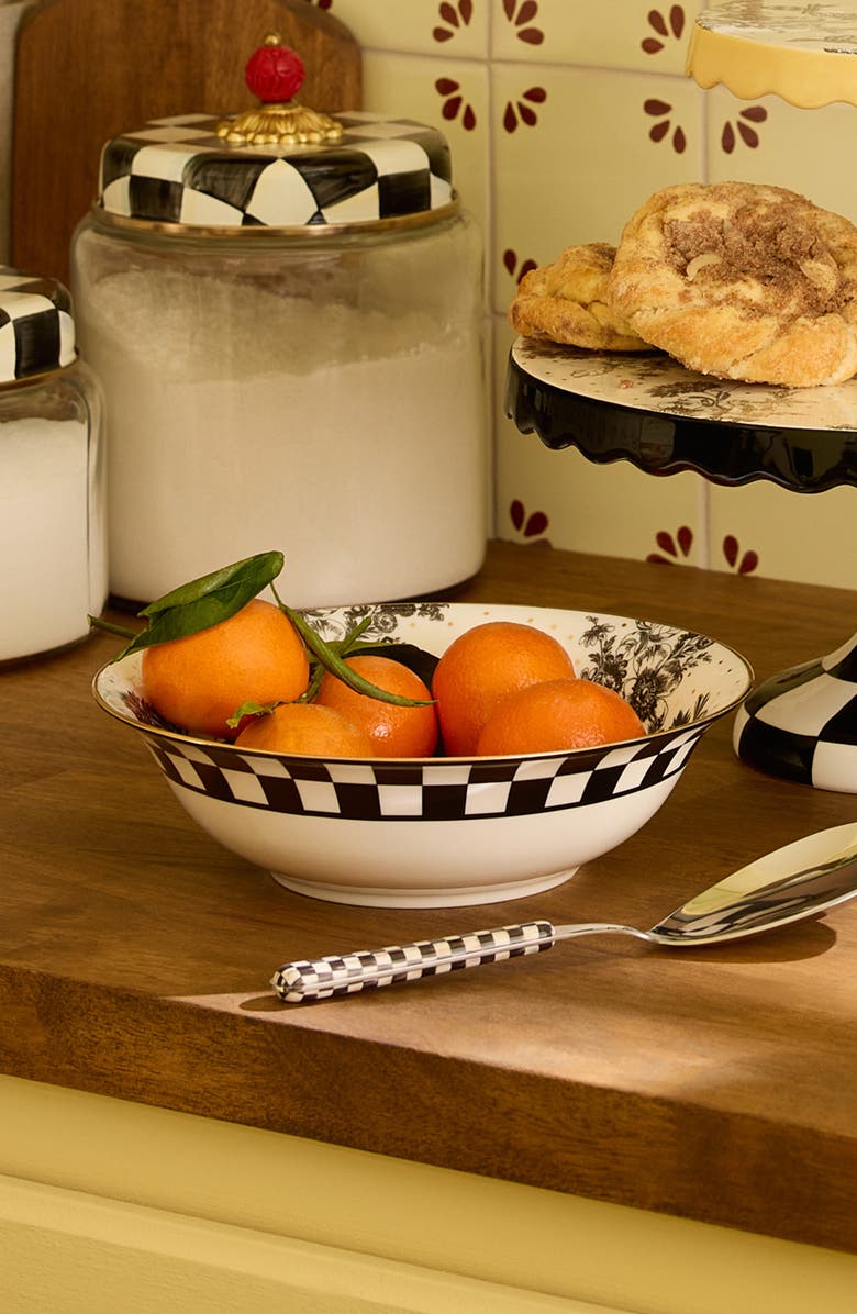 MACKENZIE CHILDS Bee Toile Serving Bowl, Alternate, color, White