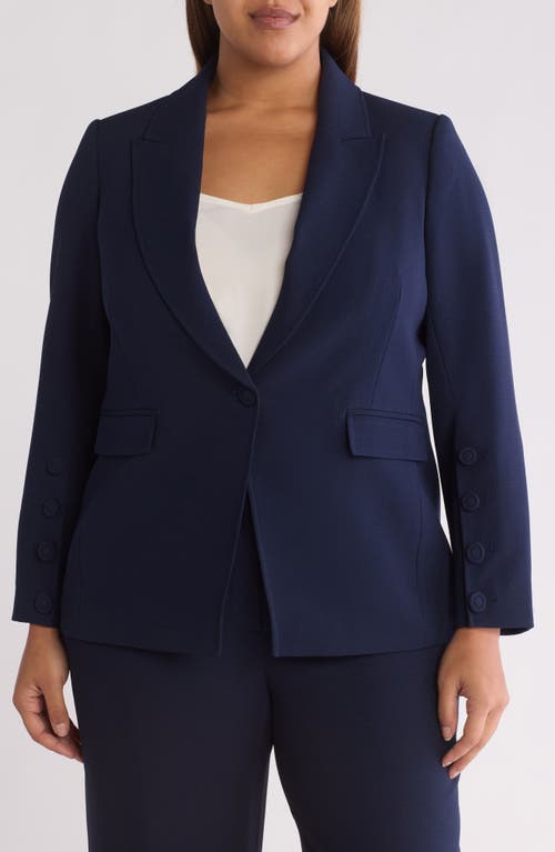 Tahari Asl One-button Blazer In Deep Navy