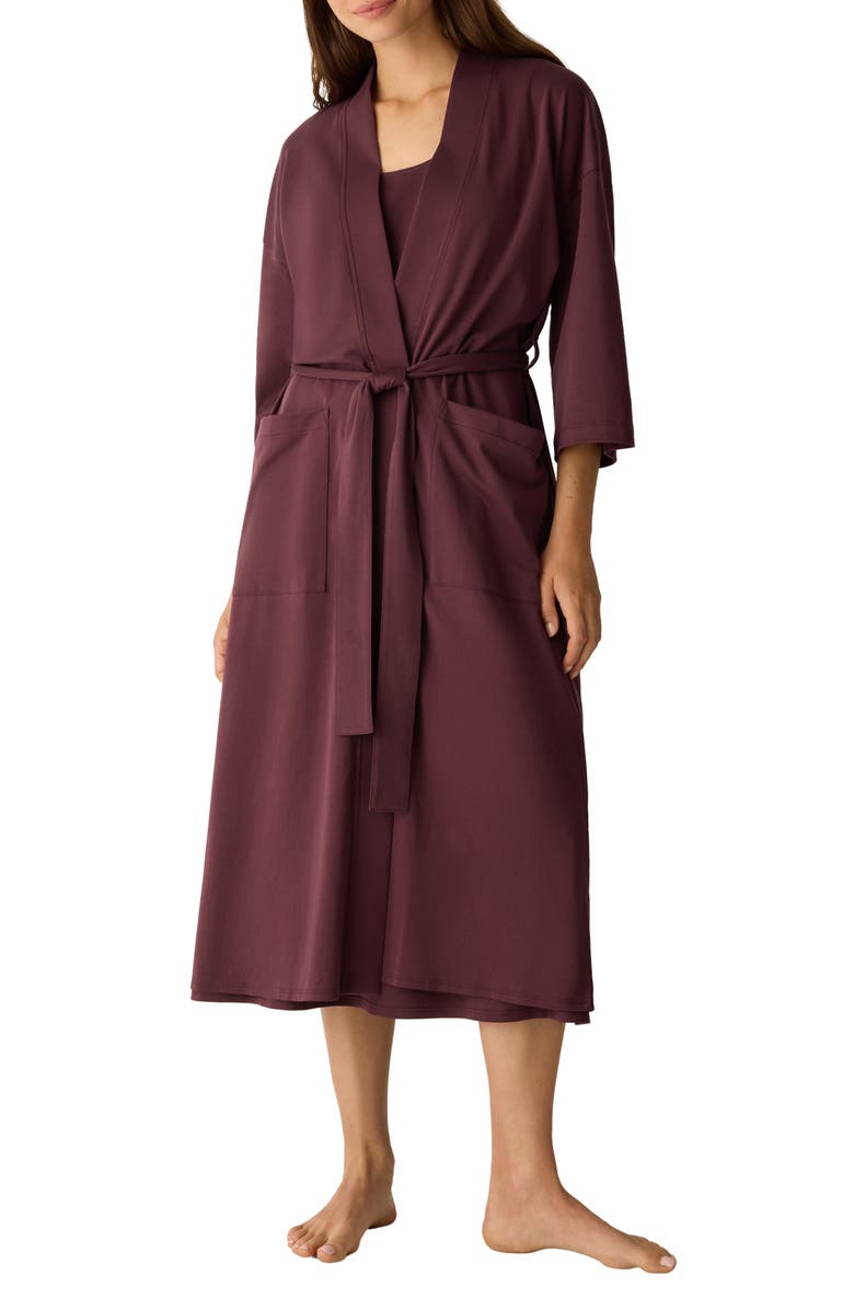 Eileen Fisher Boxy Organic Cotton Robe, Main, color, Wine