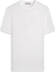 Bugatchi Crewneck Jacquard Checkerboard T-Shirt