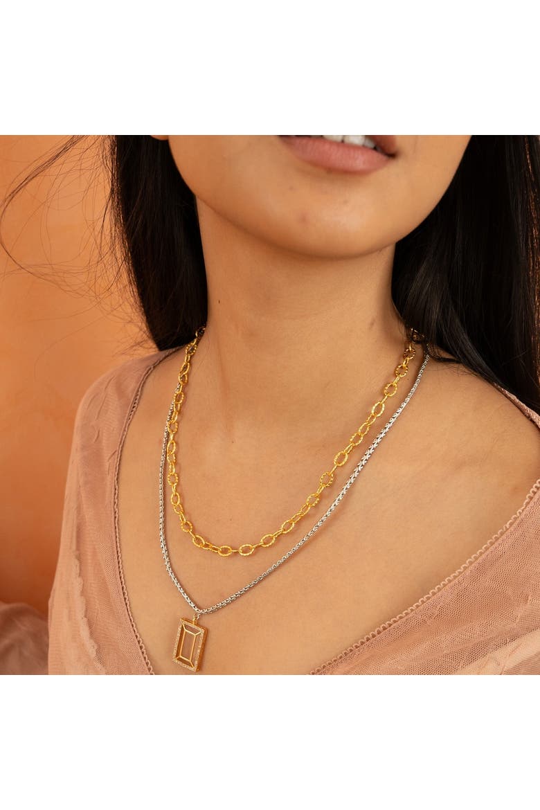 VAZIO LAYERED NECKLACE, Alternate, color, Gold Plated
