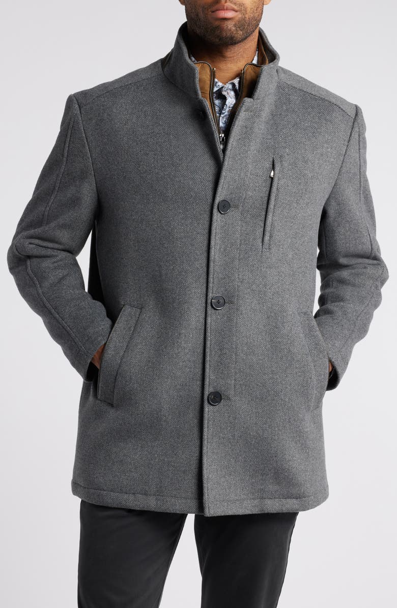 Johnston & Murphy Upton Car Coat with Removable Bib, Alternate, color, 