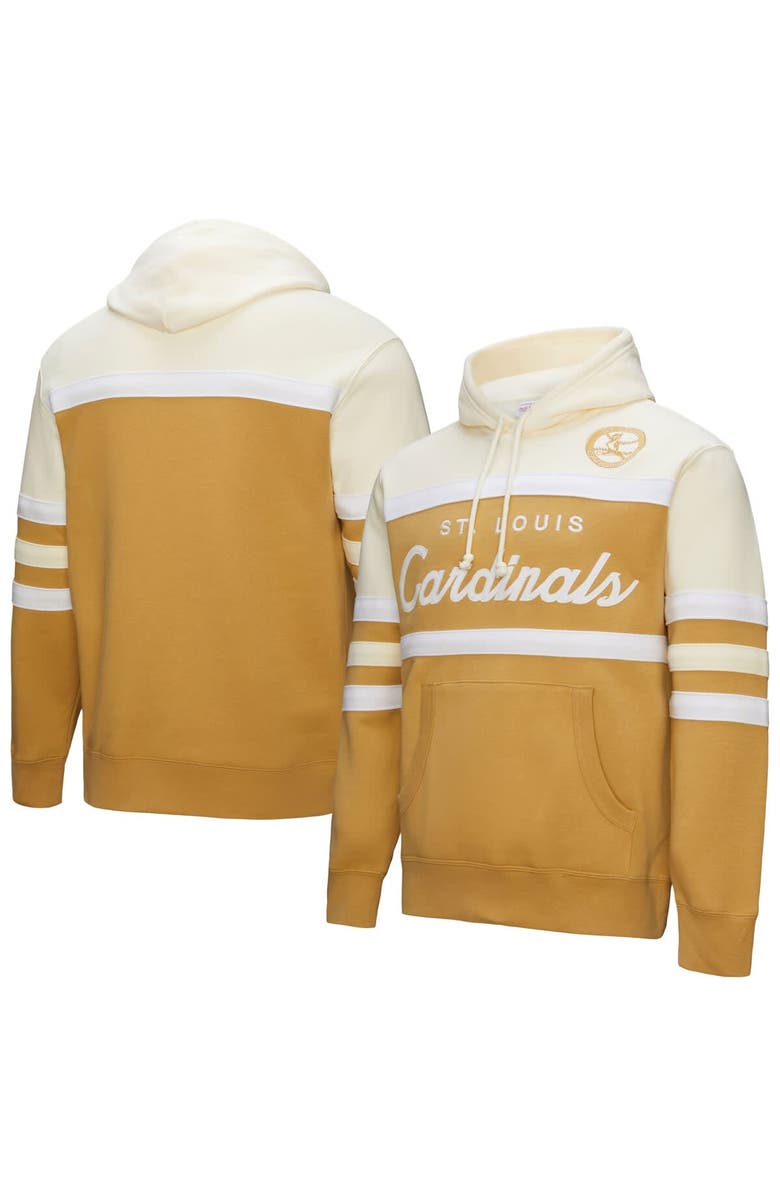 Mitchell & Ness Men's Mitchell & Ness Tan/Cream St. Louis Cardinals Head Coach Pullover Hoodie, Main, color, Tan