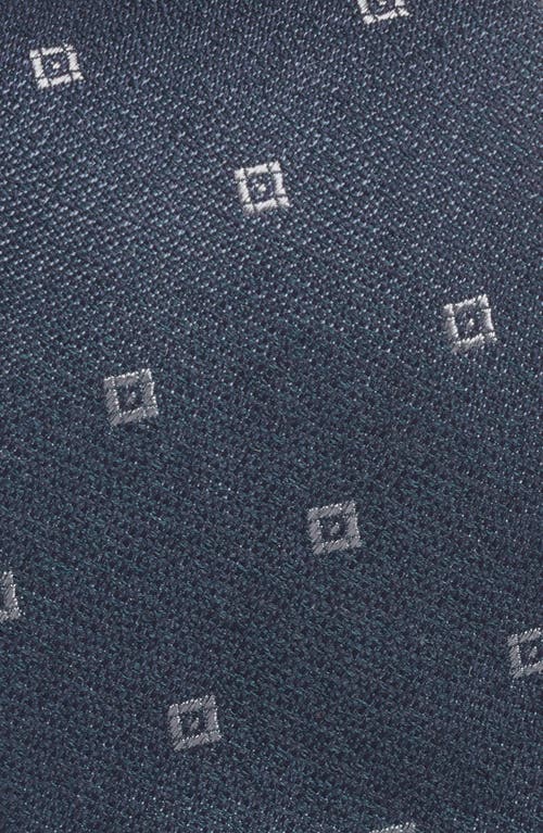 Jack Victor Geometric Cotton, Silk & Wool Tie In Blue