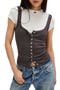 End Game Pointelle Button-Up Tank
