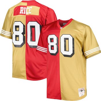 Mitchell Ness Men s Mitchell Ness Jerry Rice Scarlet Gold San Francisco 49ers Big Tall Split Legacy Retired Player Replica Jersey Nordstrom