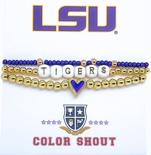 Color Shout Lousiana State Love My College Bracelet Stack In Gold