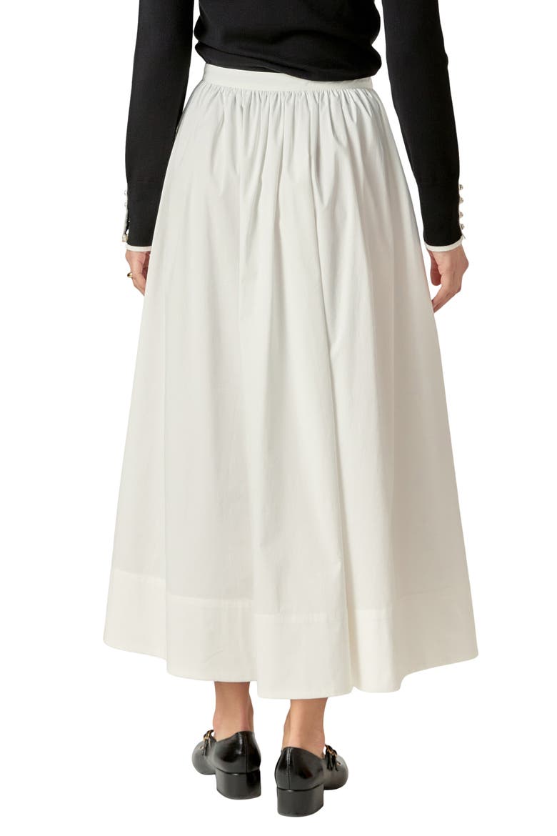 A-Line Cotton Blend Skirt, Alternate, color, WHITE