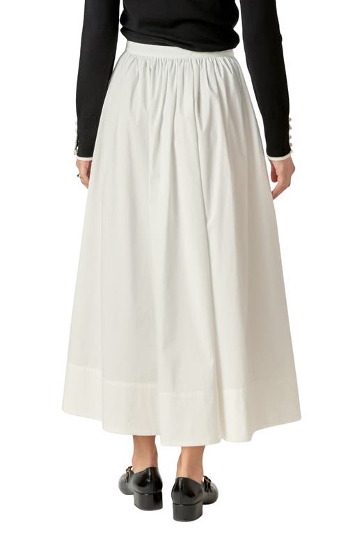 English Factory A-line Cotton Blend Skirt In White