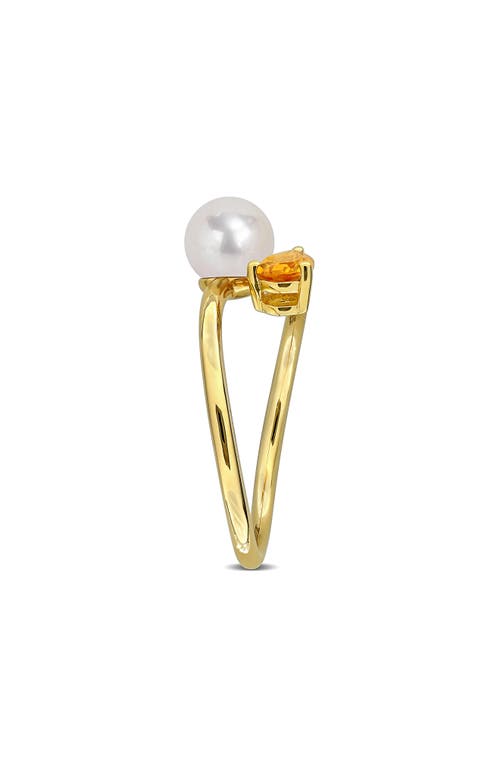 Delmar Cultured Pearl & Semiprecious Stone Crossover Ring