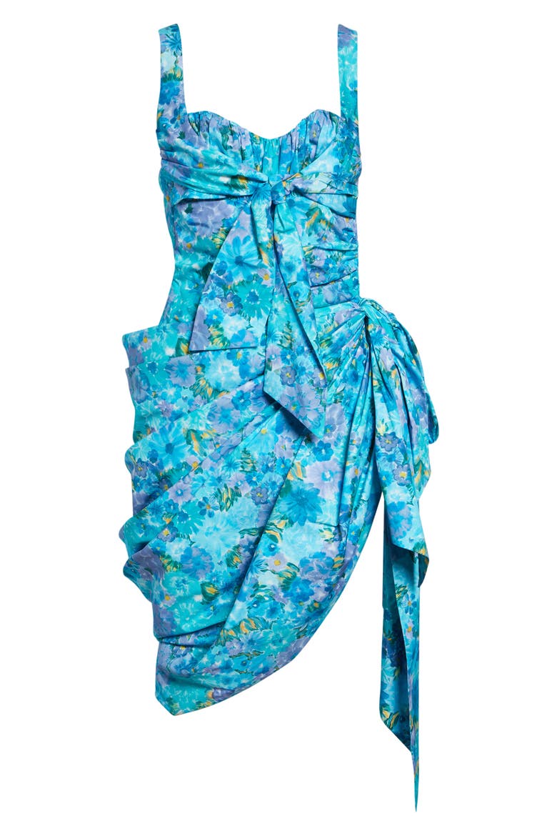 Daisies Print Organic Cotton Poplin Dress, Alternate, color, MULTICOLOR BLUE