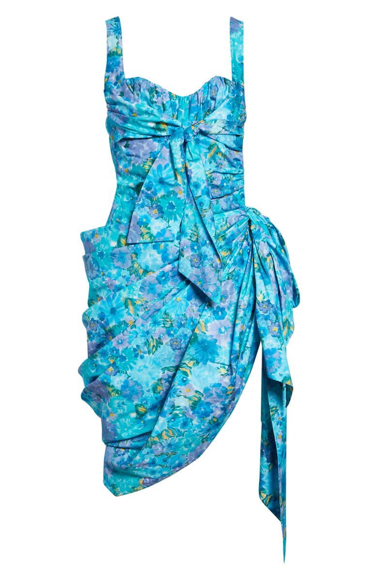 Chloé Daisies Print Organic Cotton Poplin Dress, Alternate, color, Multicolor Blue