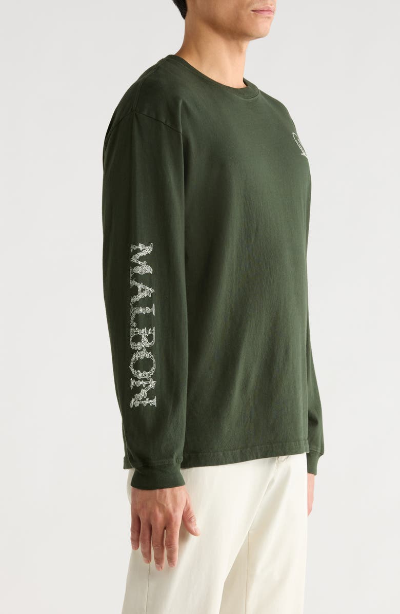 Malbon Golf Gorse Foraging Cotton Graphic T-Shirt, Alternate, color, Olivine