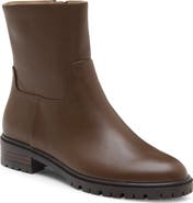 Stuart Weitzman City Zip Leather Bootie