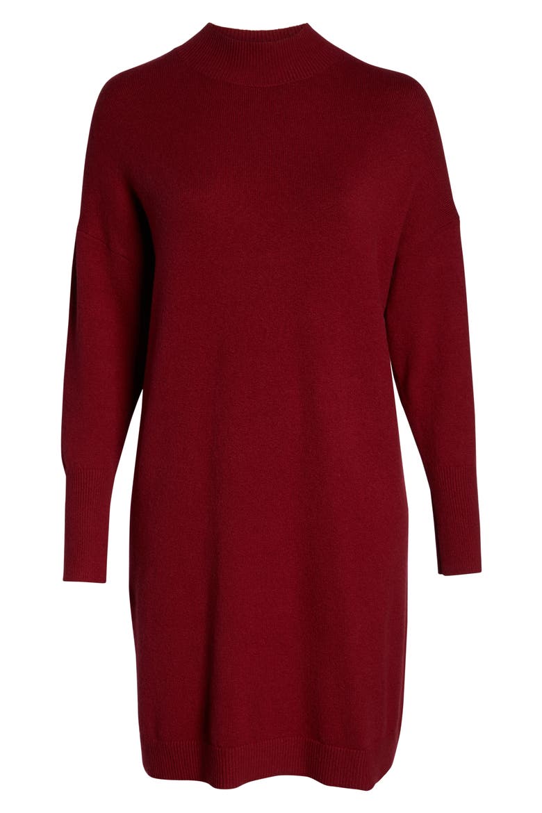 Mock Neck Sweater Dress, Alternate, color, RED TIBETAN