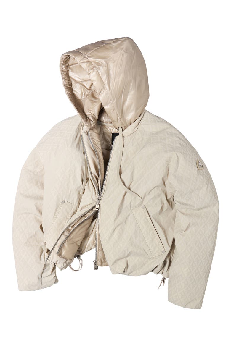 Tegan Water Repellent Bomber Jacket with Removable 800 Fill Power Down Puffer Liner, Alternate, color, ALABASTER
