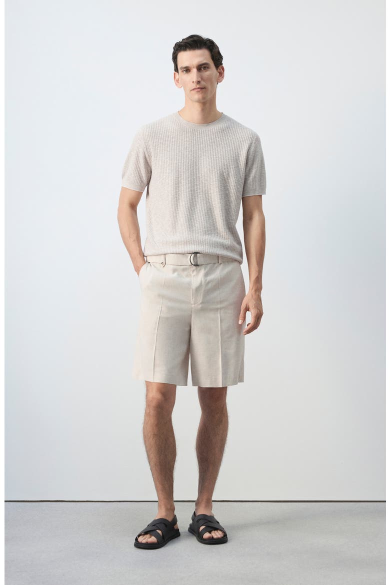 Regular Fit Bermuda Shorts, Alternate, color, ECRU