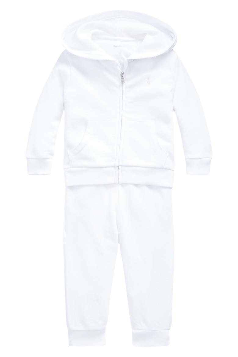 Atlantic French Terry Full Zip Hoodie & Joggers Set, Main, color, WHITE