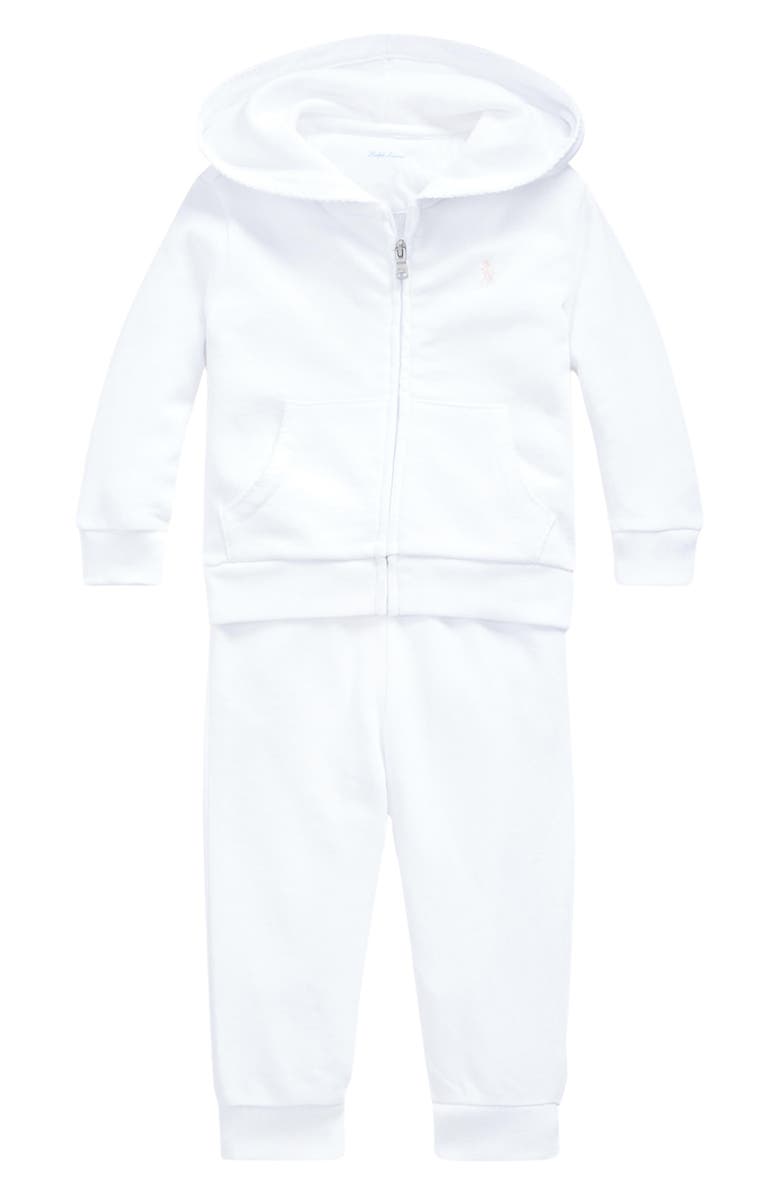 Ralph Lauren Atlantic French Terry Full Zip Hoodie & Joggers Set, Main, color, White