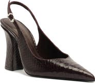 Schutz Michelle Snakeskin Embossed Slingback Pump