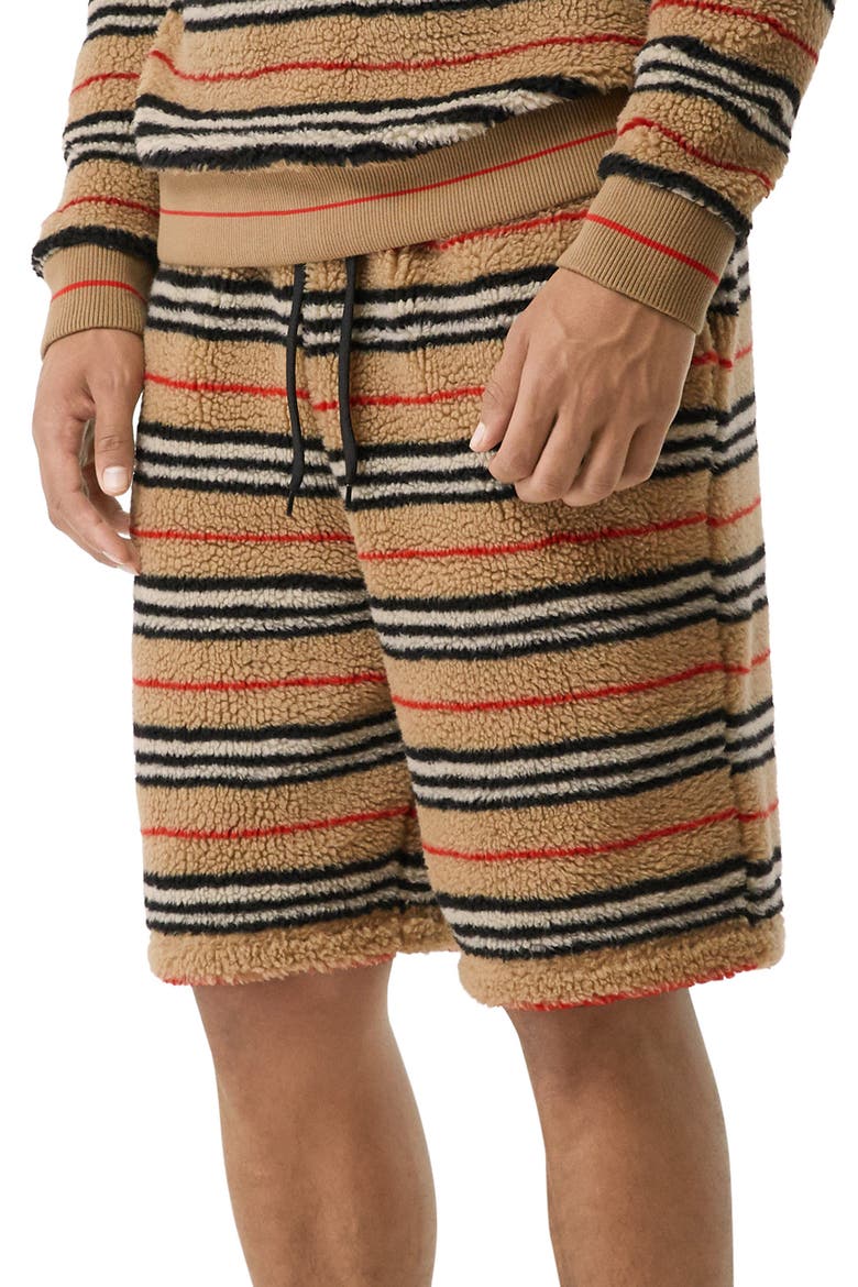 Howell Stripe Fleece Shorts, Alternate, color, ARCHIVE BEIGE IP S