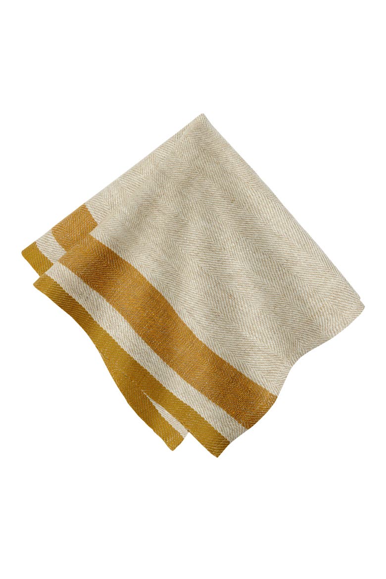 Gordes Napkins - Set of 4, Alternate, color, Mustard, Natural 20" x 20"