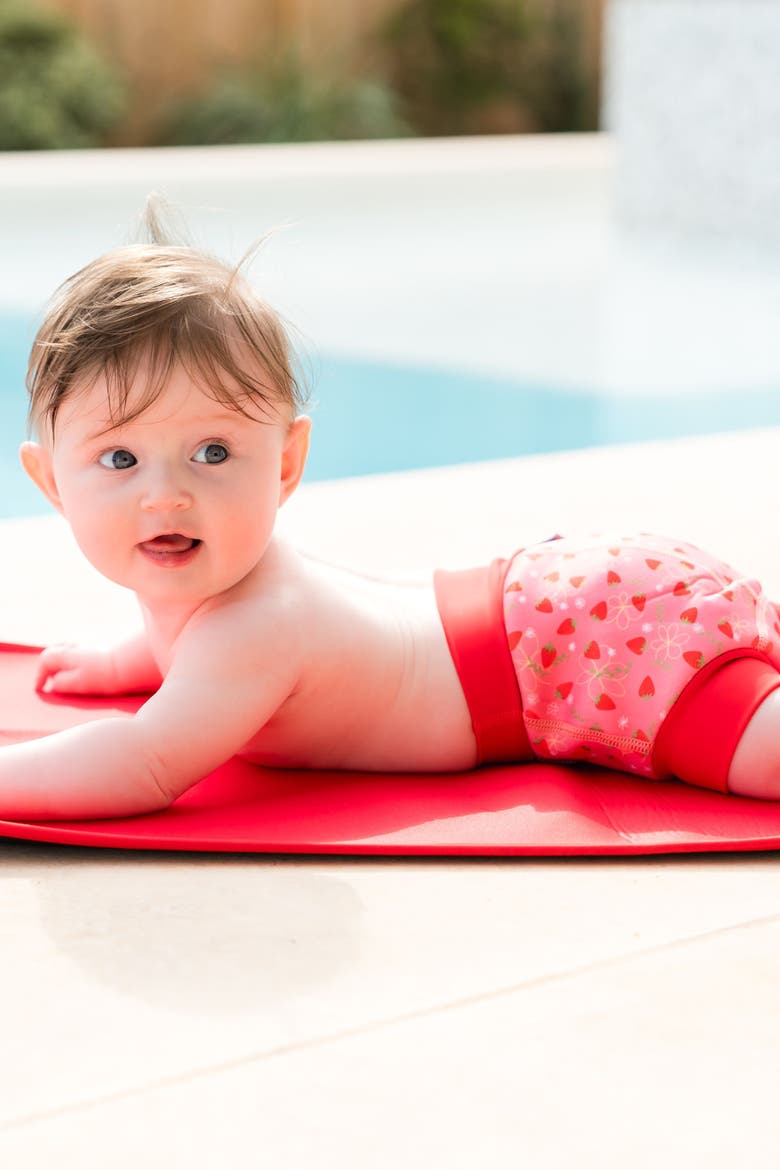 Happy Nappy Duo Reusable Double Swim Diaper, Alternate, color, Strawberry Field