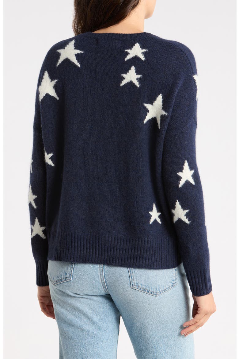 Star Cashmere Sweater, Alternate, color, NAVY INK/ SOFT BUTTER