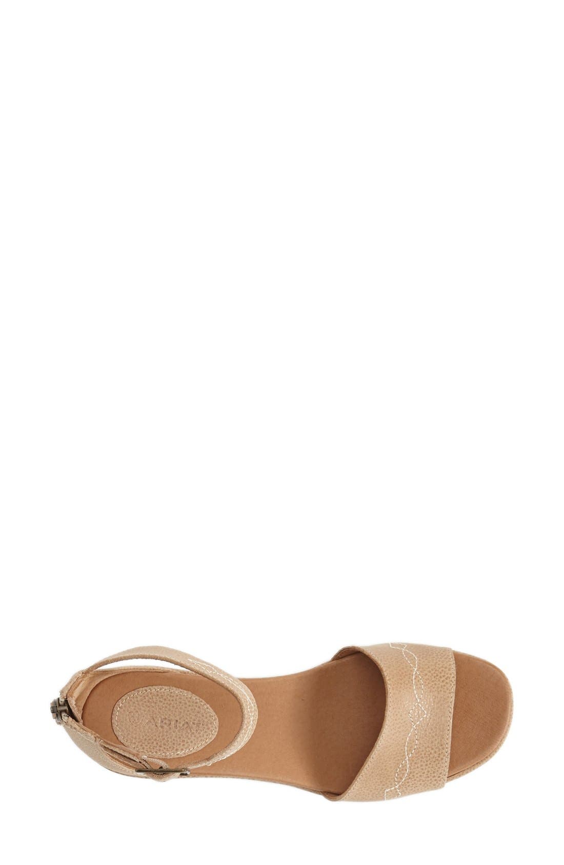 'Lisa' Leather Ankle Strap Sandal, Alternate, color, PEARL
