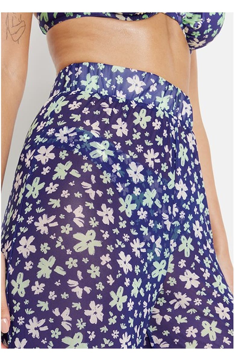 LSCN by LASCANA Women's Floral Sheer Cover Up Pants, Alternate, color, Blue Floral