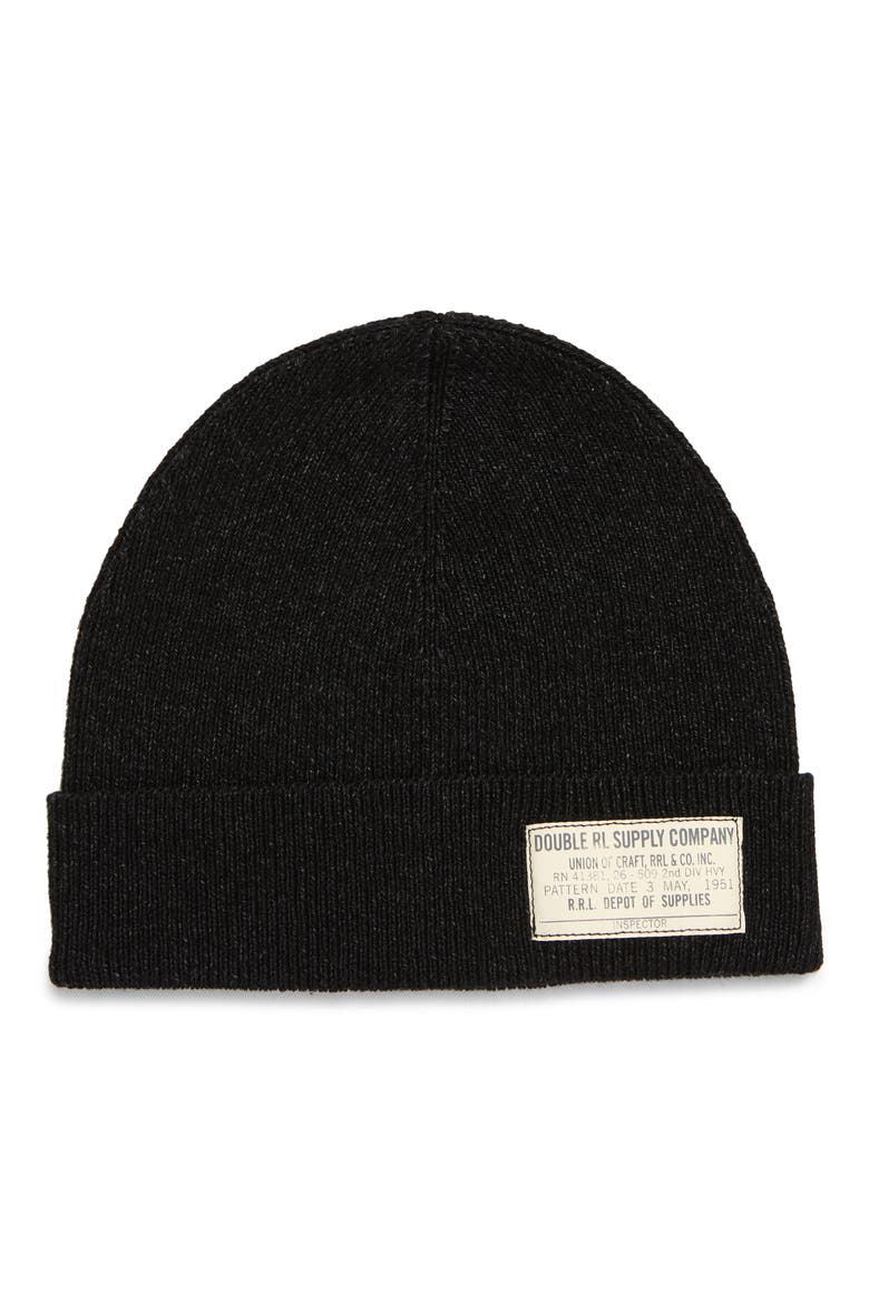 RRL Rib Cotton Watch Cap, Main, color, BLACK INDIGO