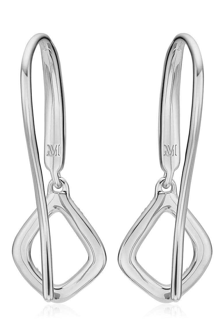Riva Mini Kite Diamond Pavé Drop Earrings, Alternate, color, SILVER/ DIAMOND