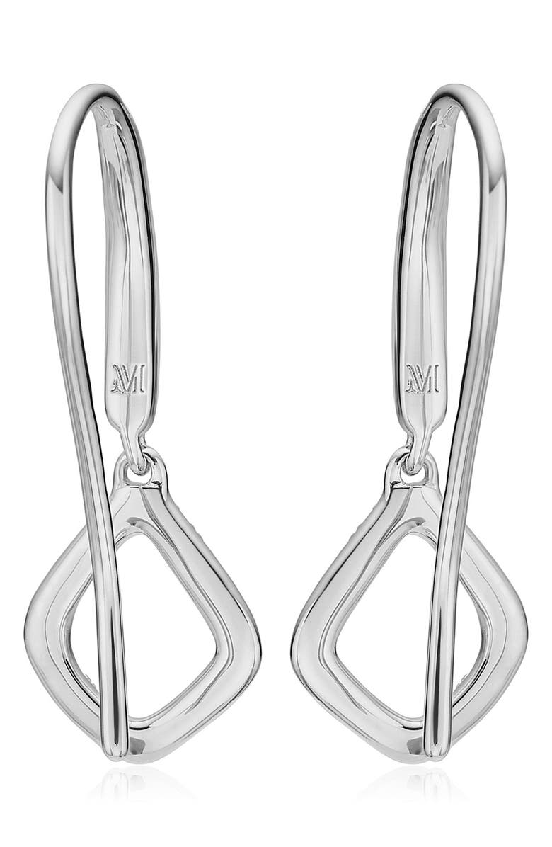 Monica Vinader Riva Mini Kite Diamond Pavé Drop Earrings, Alternate, color, Silver/ Diamond
