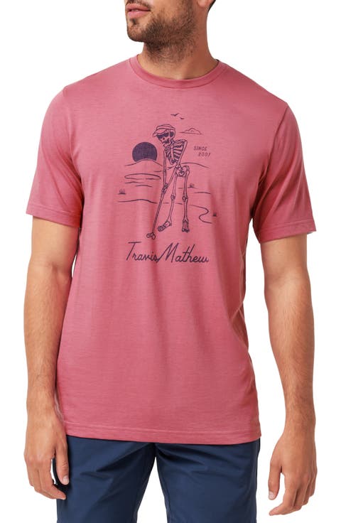 TRAVIS MATHEW ピンク ショートスリーブシャツ TRAVIS MATHEW ピンク ショートスリーブシャツ サテンジャガード