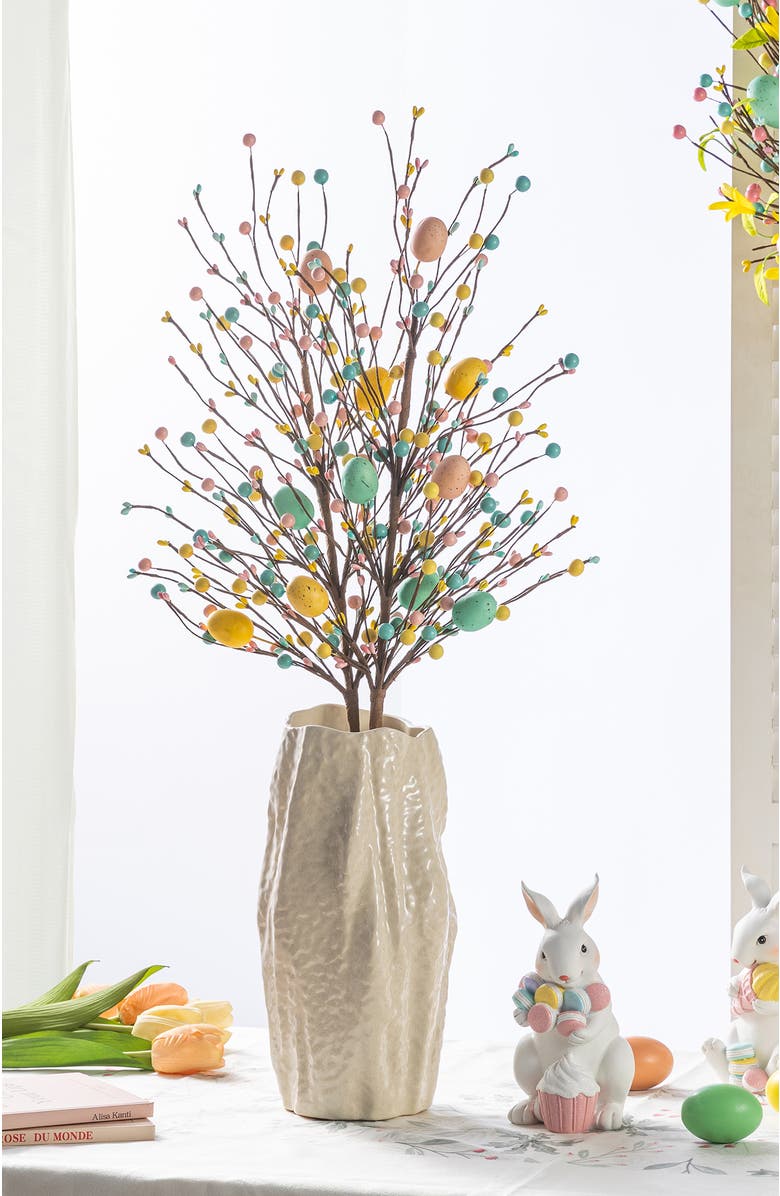 Glitzhome Set of 2 28"H Easter Berries & Eggs & Leaves Picks, Alternate, color, Blue