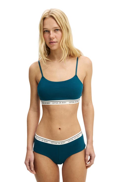 Women's Branded Cotton Scoop Bralette