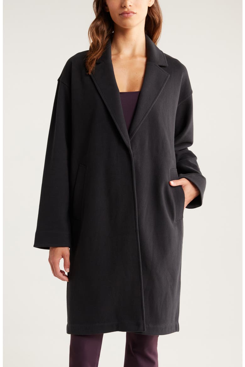 Cloud Fleece Longline Blazer, Main, color, BLACK