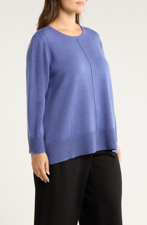 Eileen Fisher Crewneck Wool Sweater In Blue