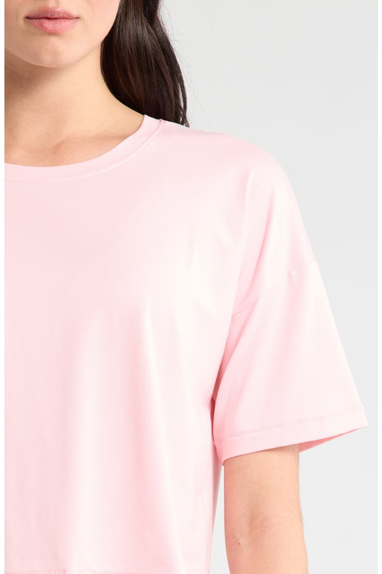 Pima Cotton Boxy Crop T-Shirt, Alternate, color, BABY PINK