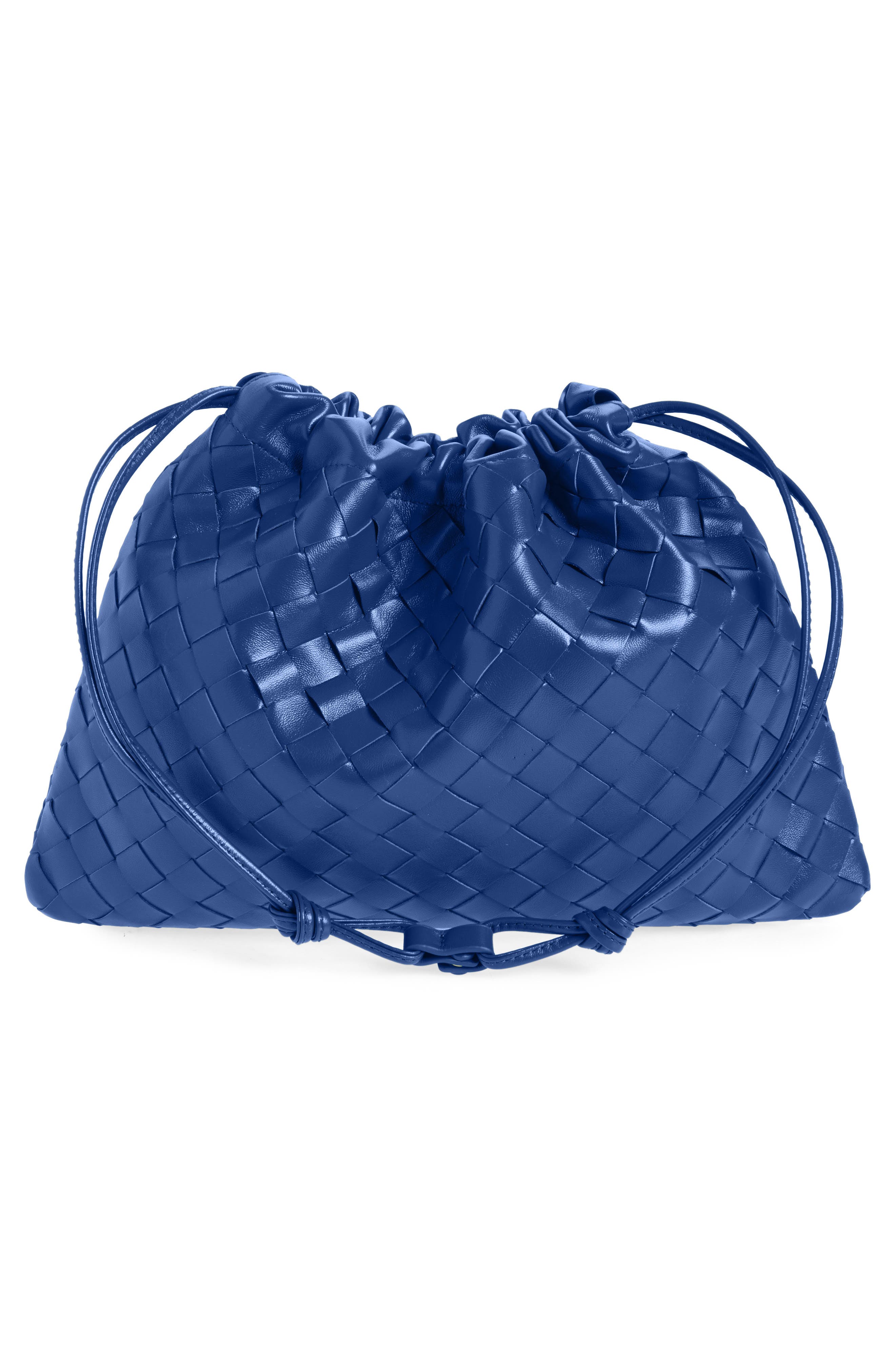 Bottega Veneta Medium Dustbag Intrecciato Leather Shoulder Bag, Alternate, color, Blue Venezia-Gold