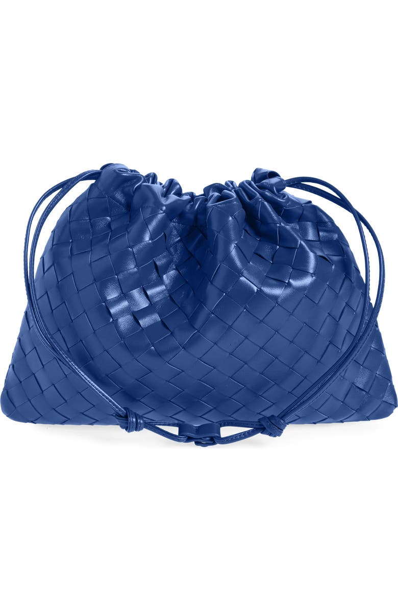 Bottega Veneta Medium Dustbag Intrecciato Leather Shoulder Bag, Alternate, color, Blue Venezia-Gold