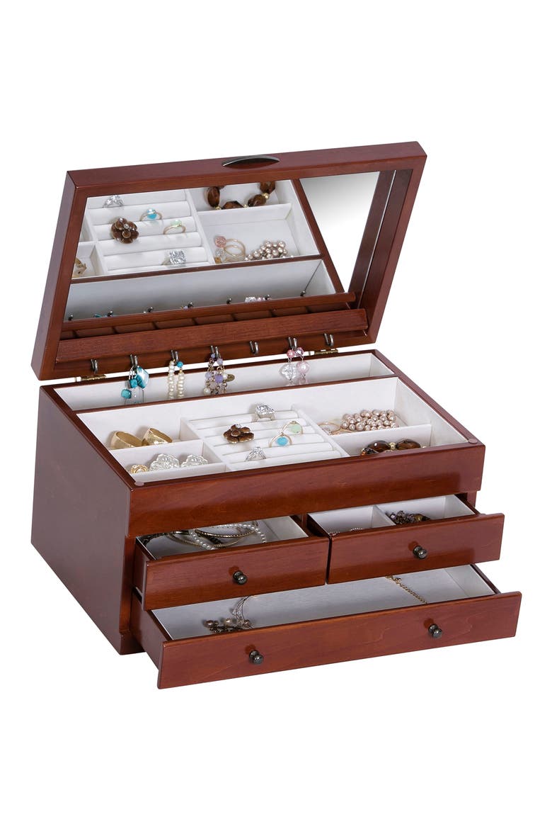 Mele & Co. Fairhaven Wooden Jewelry Box, Alternate, color, BROWN